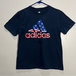 Adidas Kids Dark Blue Tee with Stars and Stripes Logo